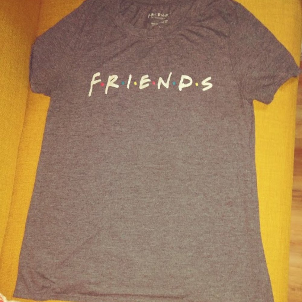 Friends Classic Logo Unisex Gray Crew Neck Short Sleeve T-shirt Size Large